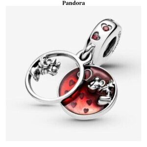 Pandora Disney Mickey Mouse & Minnie Mouse Love and Kisses Dangle Charm